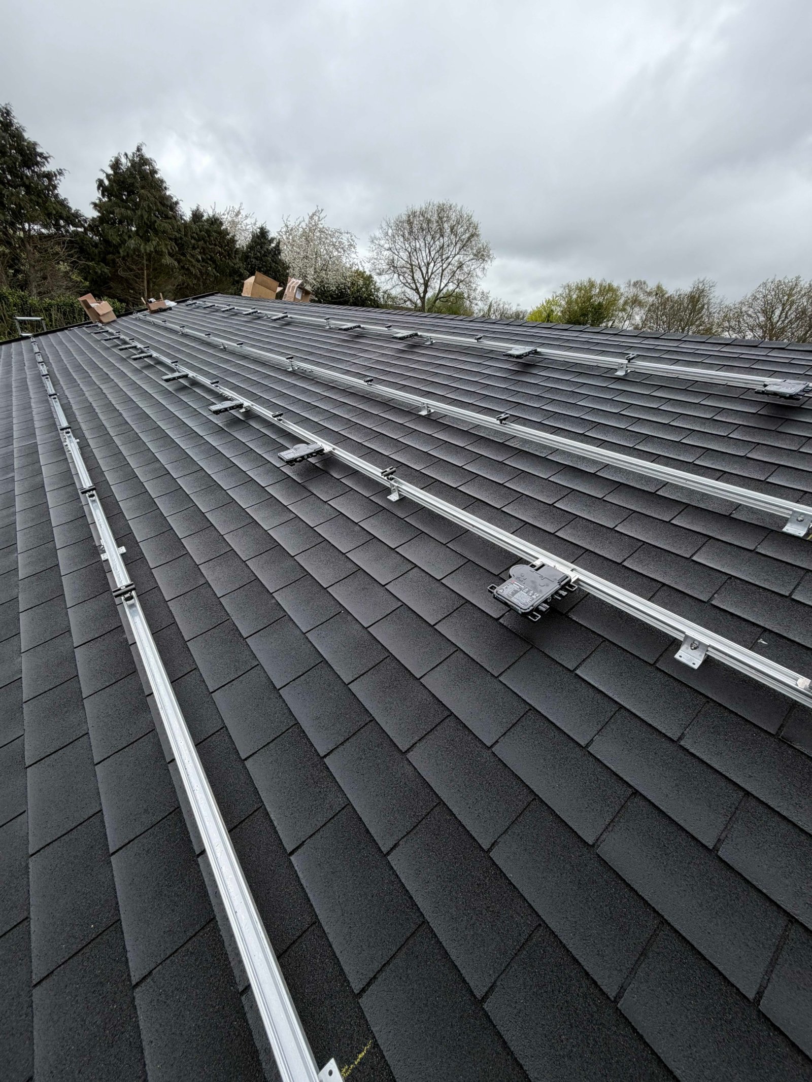 Micro Inverters on pitched bitumen roof in Farncombe