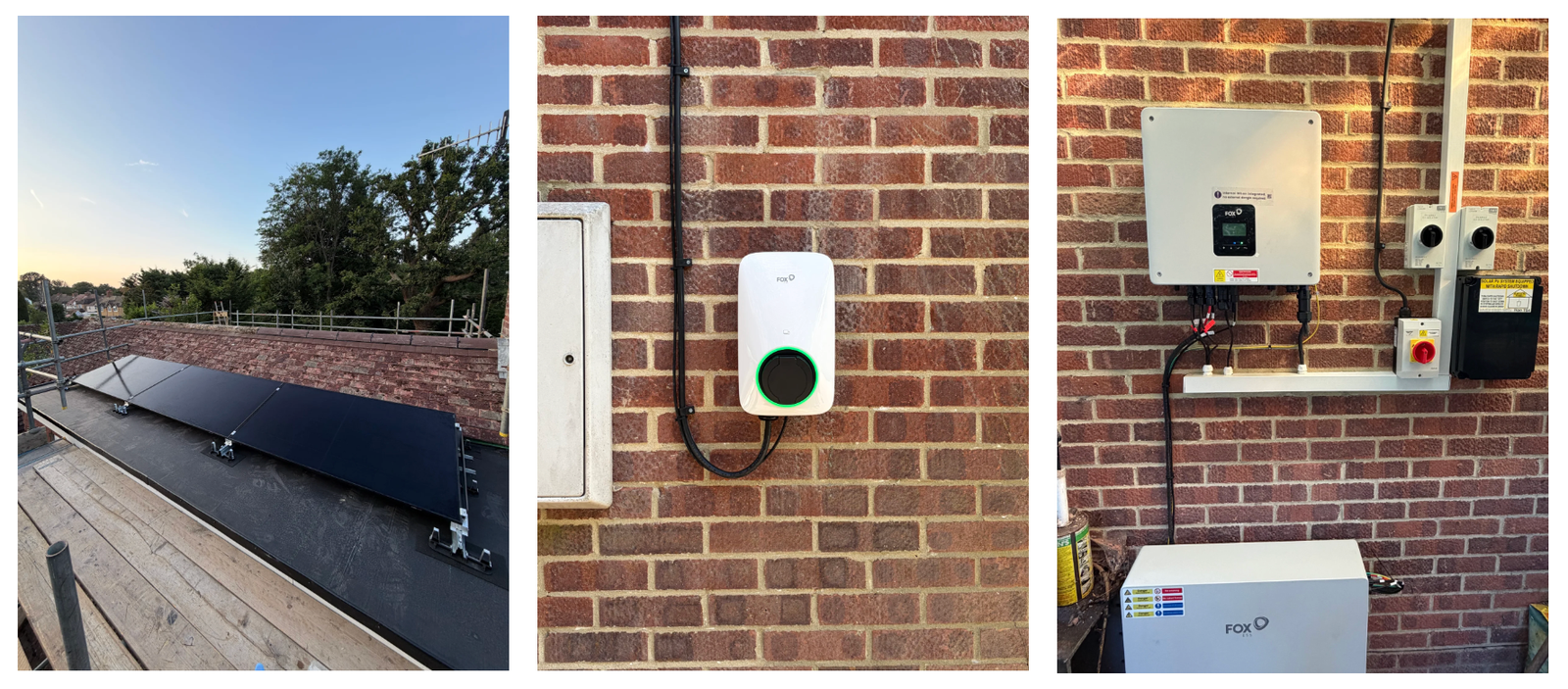 Flat roof - FoxESS solar and battery installation, Godalming, GU3.